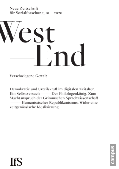 Cover of Volume: WestEnd Volume 17 (2020), Edition 1