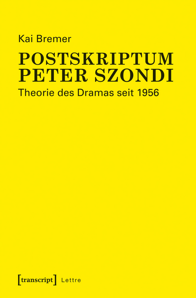Cover of book: Postskriptum Peter Szondi