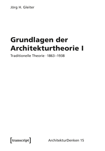 Cover des Buchs: Grundlagen der Architekturtheorie I