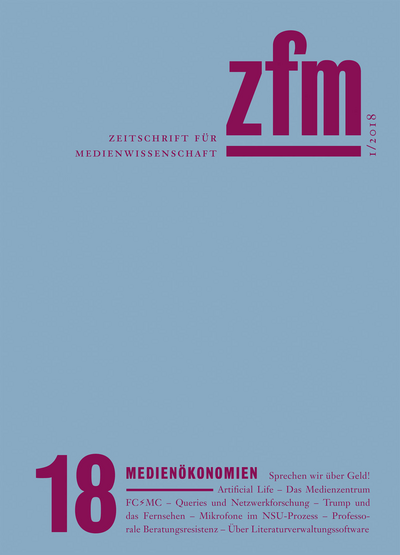Cover der Ausgabe: Zeitschrift für Medienwissenschaft Jahrgang 10 (2018), Heft 18