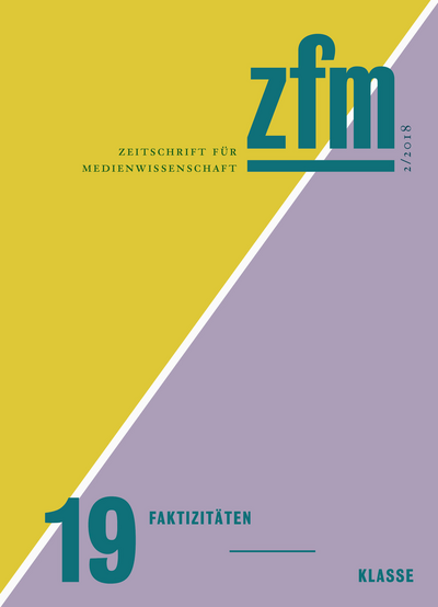 Cover der Ausgabe: Zeitschrift für Medienwissenschaft Jahrgang 10 (2018), Heft 19