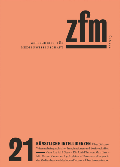 Cover der Ausgabe: Zeitschrift für Medienwissenschaft Jahrgang 11 (2019), Heft 21