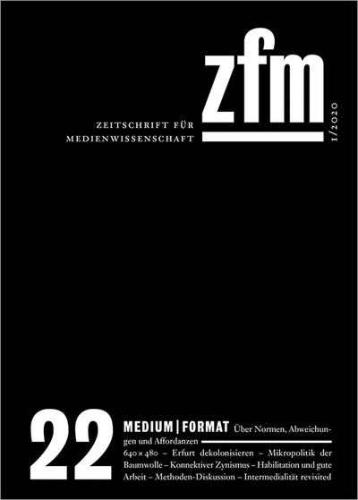 Cover der Ausgabe: Zeitschrift für Medienwissenschaft Jahrgang 12 (2020), Heft 22
