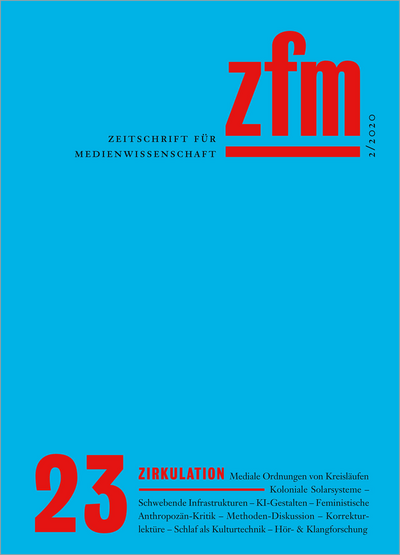 Cover der Ausgabe: Zeitschrift für Medienwissenschaft Jahrgang 12 (2020), Heft 23
