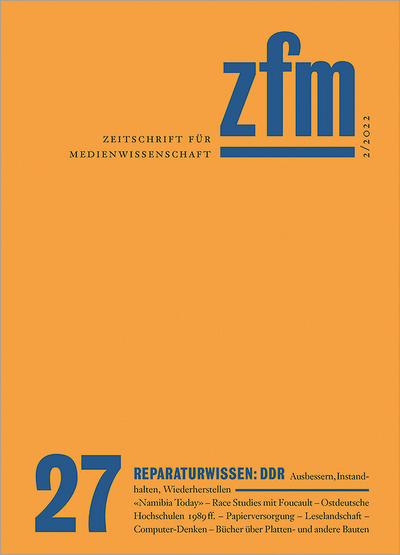 Cover of Volume: Zeitschrift für Medienwissenschaft Volume 14 (2022), Edition 27