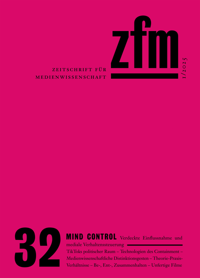 Cover of Volume: Zeitschrift für Medienwissenschaft Volume 17 (2025), Issue 32