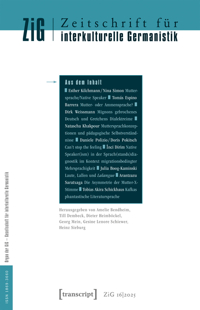 Cover der Ausgabe: Zeitschrift für interkulturelle Germanistik Jahrgang 16 (2025), Heft 1