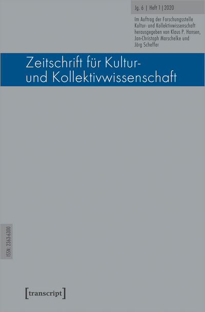 Cover der Ausgabe: Zeitschrift für Kultur- und Kollektivwissenschaft Jahrgang 6 (2020), Heft 1