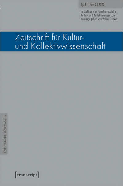 Cover der Ausgabe: Zeitschrift für Kultur- und Kollektivwissenschaft Jahrgang 8 (2023), Heft 2