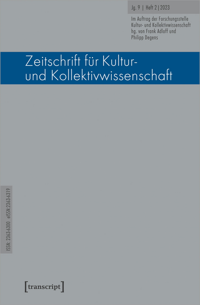 Cover der Ausgabe: Zeitschrift für Kultur- und Kollektivwissenschaft Jahrgang 9 (2023), Heft 2