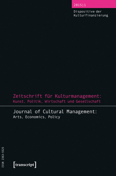Cover der Ausgabe: Zeitschrift für Kulturmanagement und Kulturpolitik/Journal of Cultural Management and Cultural Policy Jahrgang 1 (2015), Heft 1