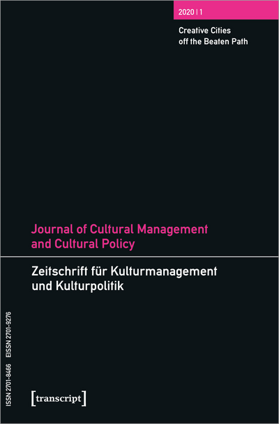 Cover der Ausgabe: Zeitschrift für Kulturmanagement und Kulturpolitik/Journal of Cultural Management and Cultural Policy Jahrgang 6 (2020), Heft 1