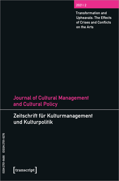 Cover der Ausgabe: Zeitschrift für Kulturmanagement und Kulturpolitik/Journal of Cultural Management and Cultural Policy Jahrgang 7 (2021), Heft 2