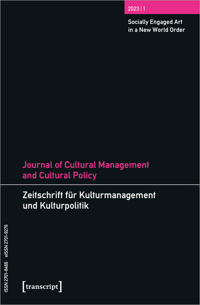 Cover der Ausgabe: Zeitschrift für Kulturmanagement und Kulturpolitik/Journal of Cultural Management and Cultural Policy Jahrgang 9 (2023), Heft 1