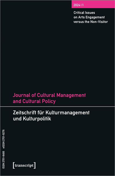 Cover der Ausgabe: Zeitschrift für Kulturmanagement und Kulturpolitik/Journal of Cultural Management and Cultural Policy Jahrgang 10 (2024), Heft 1