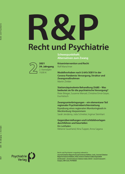 Cover of Volume: Recht & Psychiatrie Volume 39 (2021), Edition 2