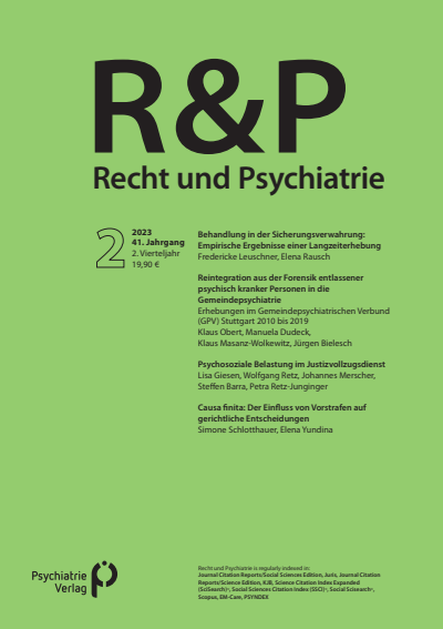 Cover of Volume: Recht & Psychiatrie Volume 41 (2023), Edition 2