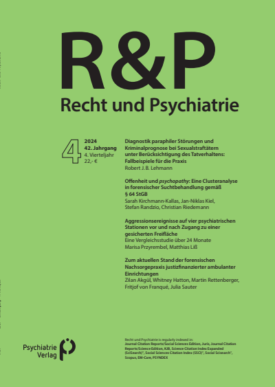Cover of Volume: Recht & Psychiatrie Volume 42 (2024), Edition 4