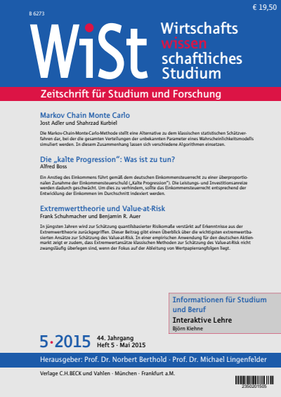 Cover der Ausgabe: WiSt - Wirtschaftswissenschaftliches Studium Jahrgang 44 (2015), Heft 5