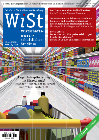Cover der Ausgabe: WiSt - Wirtschaftswissenschaftliches Studium Jahrgang 48 (2019), Heft 9