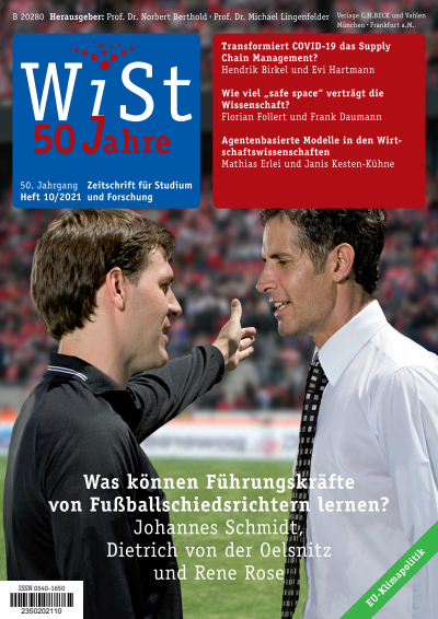 Cover der Ausgabe: WiSt - Wirtschaftswissenschaftliches Studium Jahrgang 50 (2021), Heft 10