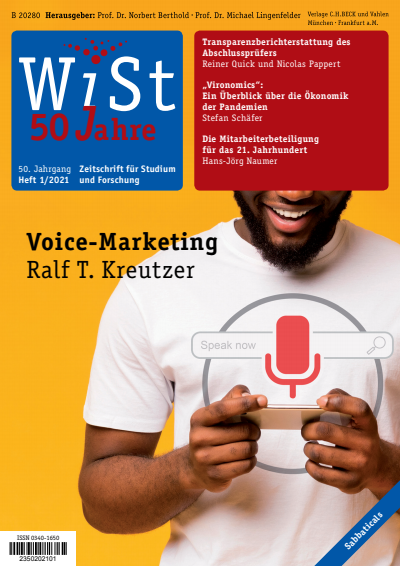 Cover der Ausgabe: WiSt - Wirtschaftswissenschaftliches Studium Jahrgang 50 (2021), Heft 1