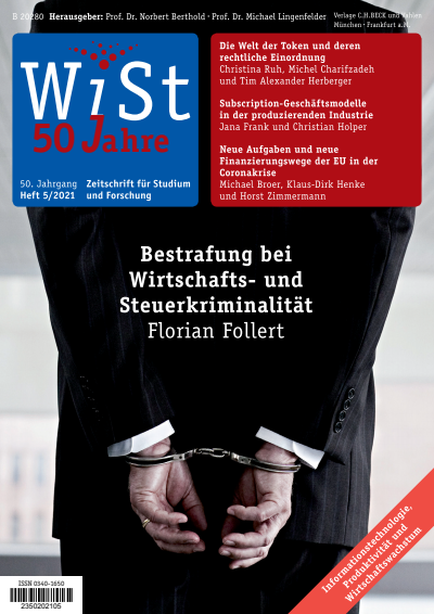 Cover der Ausgabe: WiSt - Wirtschaftswissenschaftliches Studium Jahrgang 50 (2021), Heft 5