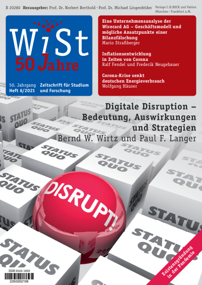 Cover der Ausgabe: WiSt - Wirtschaftswissenschaftliches Studium Jahrgang 50 (2021), Heft 6