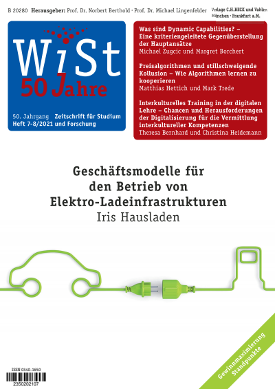 Cover der Ausgabe: WiSt - Wirtschaftswissenschaftliches Studium Jahrgang 50 (2021), Heft 7-8