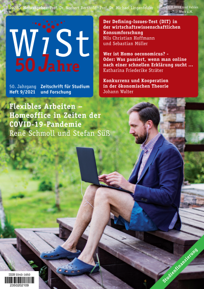 Cover der Ausgabe: WiSt - Wirtschaftswissenschaftliches Studium Jahrgang 50 (2021), Heft 9
