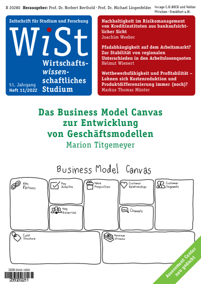 Cover der Ausgabe: WiSt - Wirtschaftswissenschaftliches Studium Jahrgang 51 (2022), Heft 11