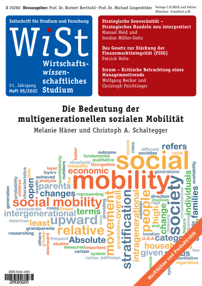 Cover der Ausgabe: WiSt - Wirtschaftswissenschaftliches Studium Jahrgang 51 (2022), Heft 5