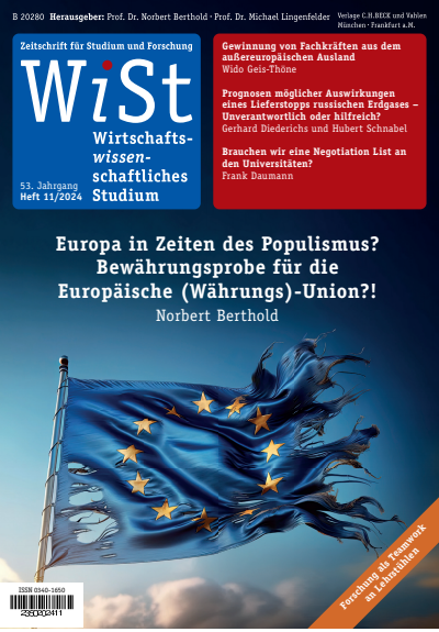 Cover der Ausgabe: WiSt - Wirtschaftswissenschaftliches Studium Jahrgang 53 (2024), Heft 11