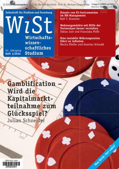 Cover der Ausgabe: WiSt - Wirtschaftswissenschaftliches Studium Jahrgang 53 (2024), Heft 1