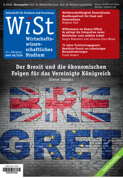 Cover der Ausgabe: WiSt - Wirtschaftswissenschaftliches Studium Jahrgang 53 (2024), Heft 6