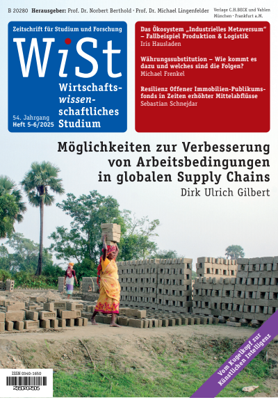 Cover der Ausgabe: WiSt - Wirtschaftswissenschaftliches Studium Jahrgang 54 (2025), Heft 5-6