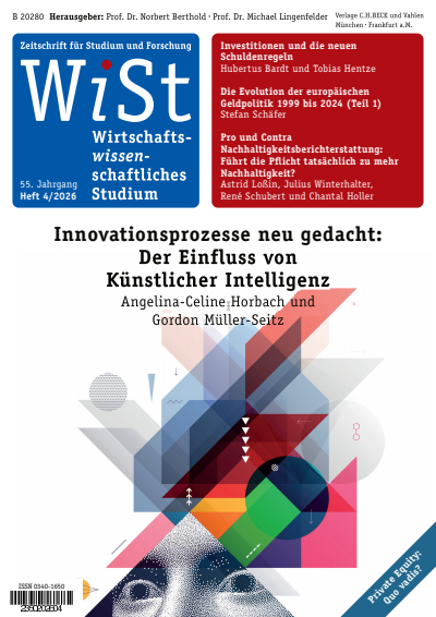 Cover der Ausgabe: WiSt - Wirtschaftswissenschaftliches Studium Jahrgang 55 (2026), Heft 4