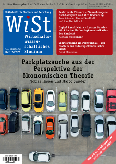 Cover der Ausgabe: WiSt - Wirtschaftswissenschaftliches Studium Jahrgang 55 (2026), Heft 7