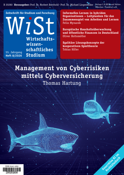 Cover of Volume: WiSt - Wirtschaftswissenschaftliches Studium Volume 55 (2026), Issue 8