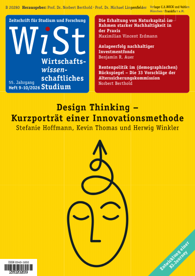 Cover of Volume: WiSt - Wirtschaftswissenschaftliches Studium Volume 55 (2026), Issue 9-10