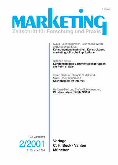 Cover der Ausgabe: Marketing ZFP Jahrgang 23 (2001), Heft 2