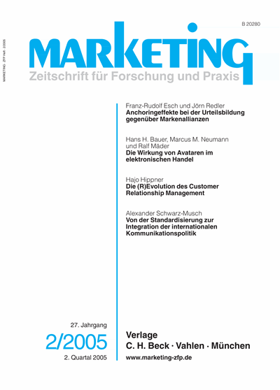 Cover der Ausgabe: Marketing ZFP Jahrgang 27 (2005), Heft 2