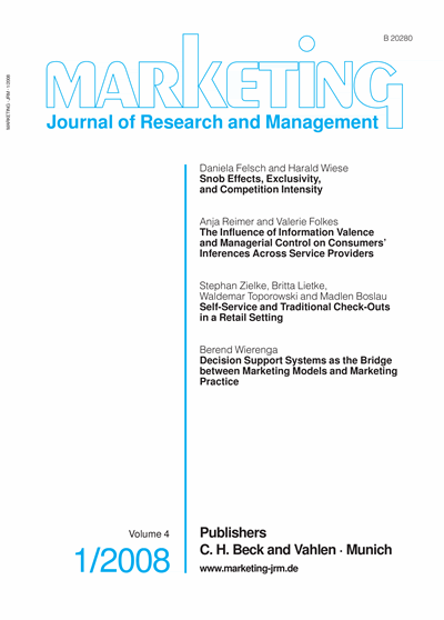 Cover der Ausgabe: Marketing ZFP Jahrgang 30 (2008), Heft JRM 1