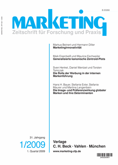 Cover der Ausgabe: Marketing ZFP Jahrgang 31 (2009), Heft 1