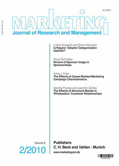 Cover der Ausgabe: Marketing ZFP Jahrgang 32 (2010), Heft JRM 2