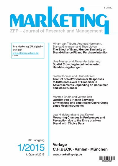 Cover der Ausgabe: Marketing ZFP Jahrgang 37 (2015), Heft 1