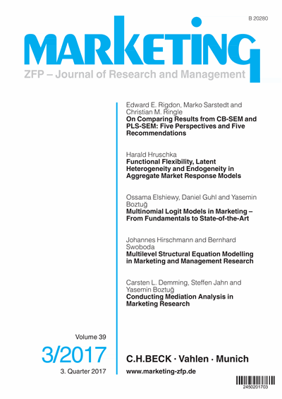 Cover der Ausgabe: Marketing ZFP Jahrgang 39 (2017), Heft 3