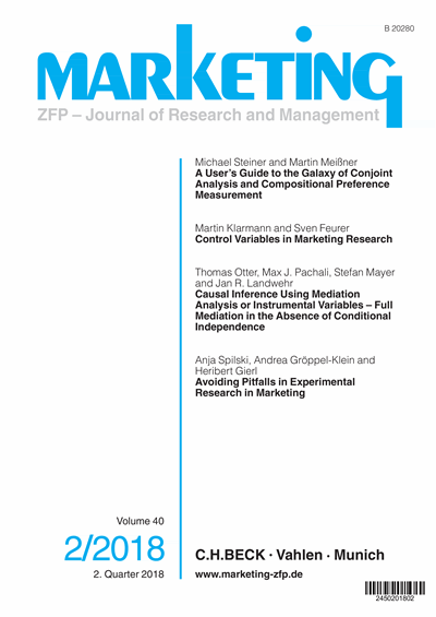 Cover der Ausgabe: Marketing ZFP Jahrgang 40 (2018), Heft 2