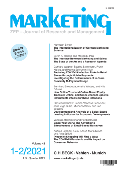 Cover of Volume: Marketing ZFP Volume 43 (2021), Edition 1-2