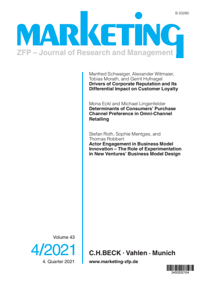 Cover of Volume: Marketing ZFP Volume 43 (2021), Edition 4